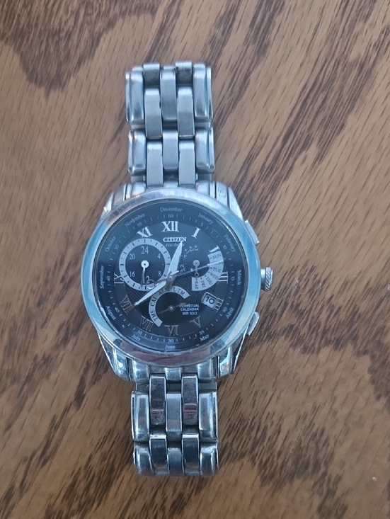 Citizen Silver Bracelet Watch with Black Dial